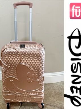 Ful Disney Mickey Mouse 21” Carry On rose gold expandable Luggage*NWT